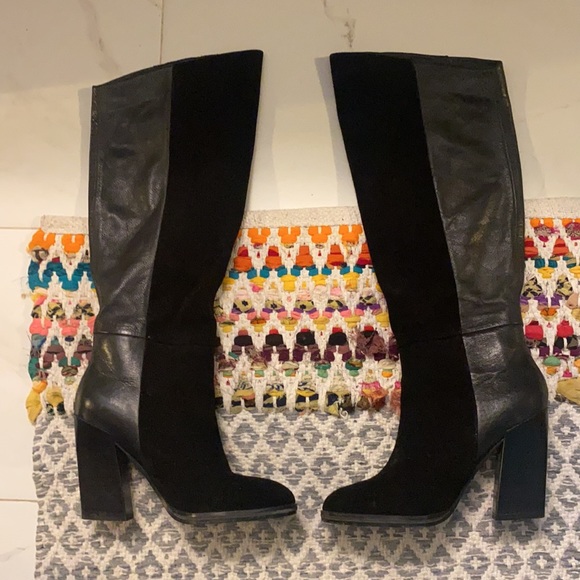 Awesome Aldo knee high black Suede and leather chunky heel boot ✨ - Picture 3 of 4